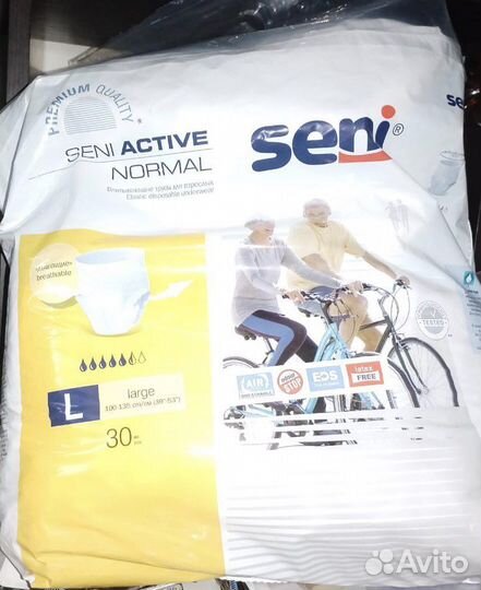 Трусы памперсы seni размер L 100-135 39-53cm/53