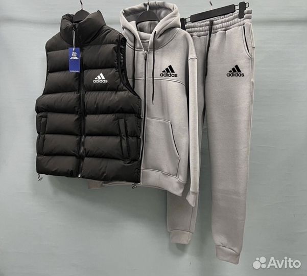 Костюм adidas на флисе мужской