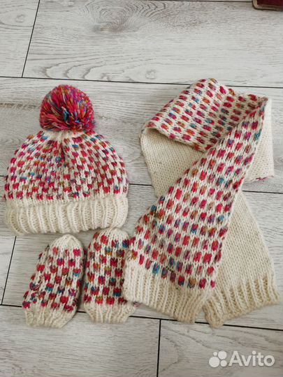 Комплект шапка, шарф варежки next
