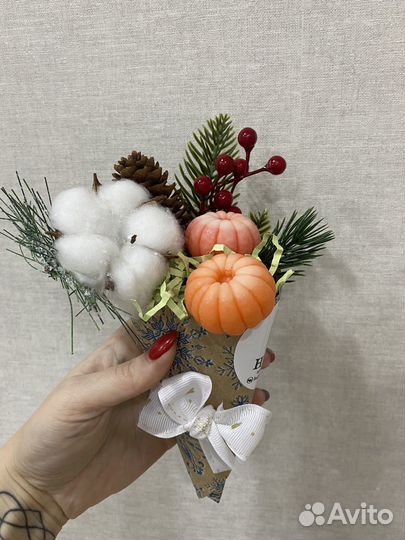 Новогодний букет из мыла