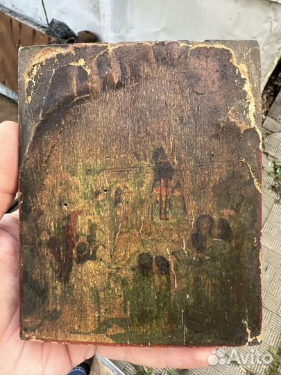 Старинная икона со святыми