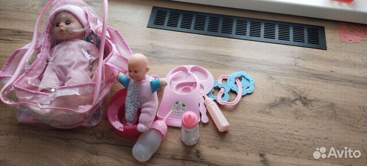 Кукла пупс с переноской