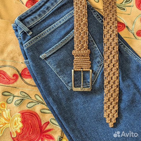 Ремень плетёный макраме