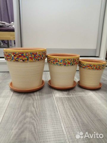 Керамические горшки 3 шт