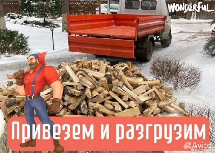 Дрова березовые полусухие колотые