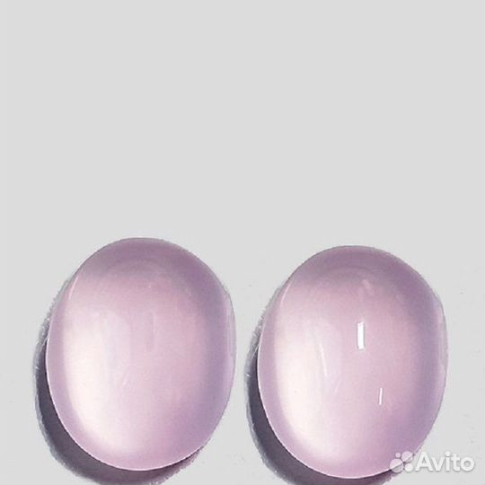 Кварц розовый натуральный 9,46Ct 11х9мм 2шт VVS ов