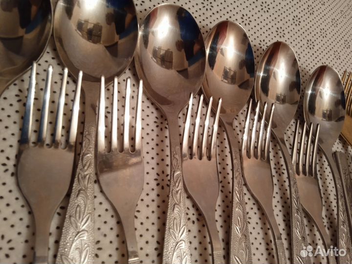 Столовые приборы на 6 персон,нержавейка,лотом,торг