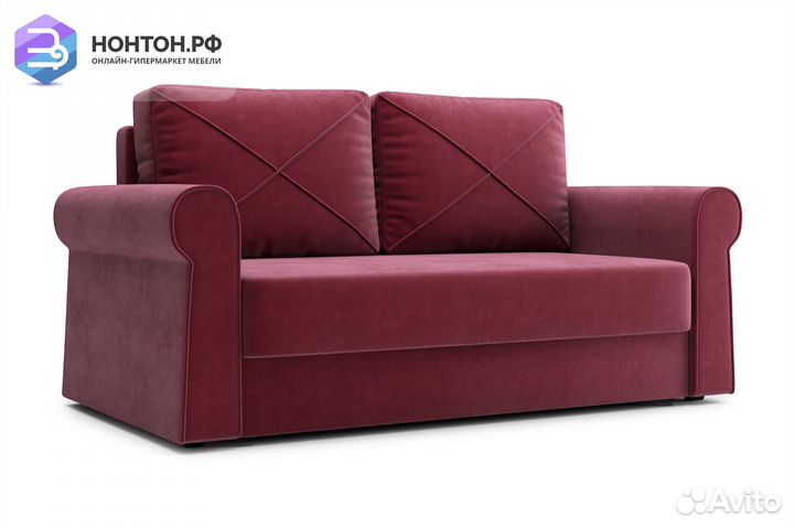 Диван еврокнижка Лира бордовый