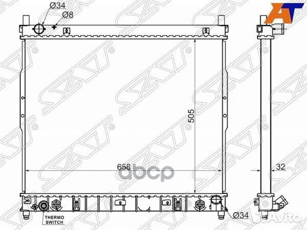 Радиатор ssangyong/daewoo rexton 2.3/2.9D/2.9TD