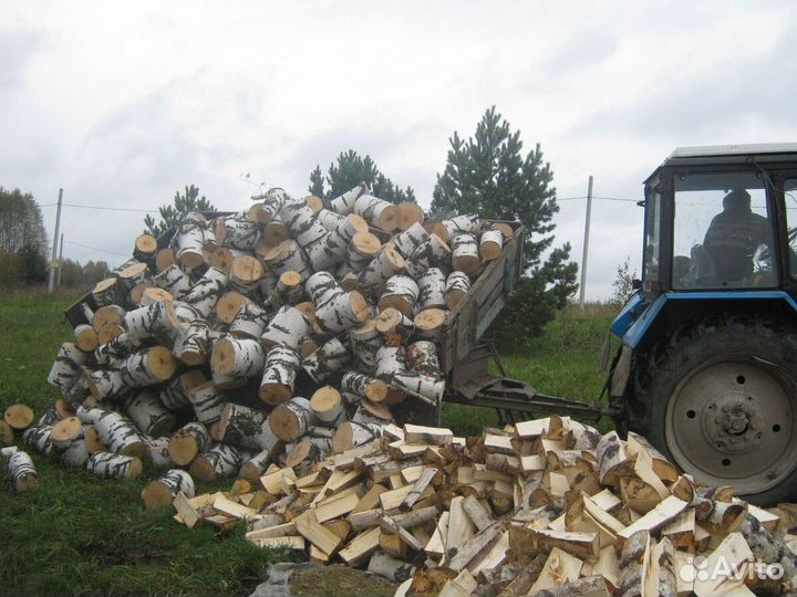 Дрова березовые колотые сухие