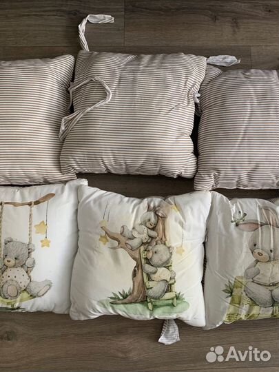 Бортики в кроватку + постельное