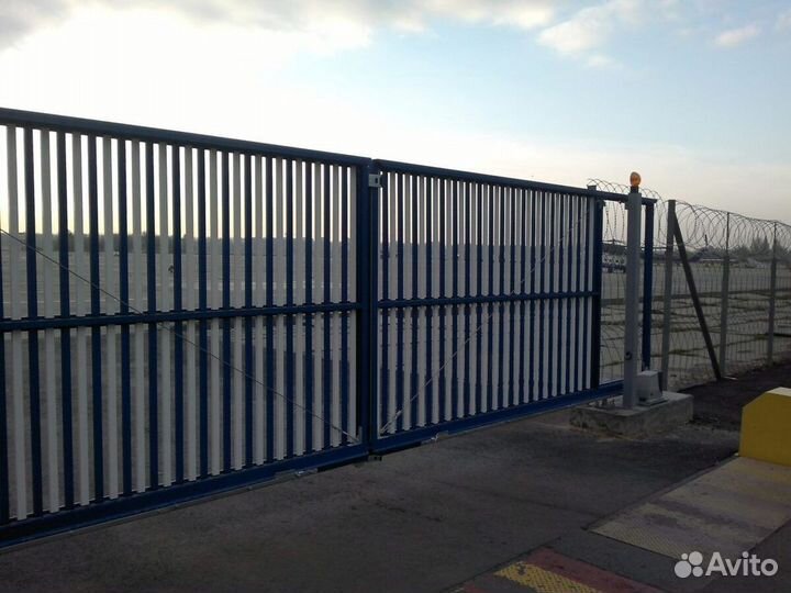 Установка откатных ворот