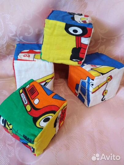 Кубики,Сложи картинку, развивающие мягкие