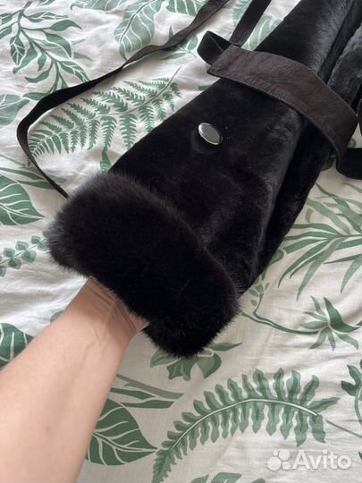 Шуба цигейковая черная