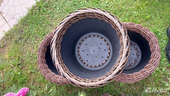 Кашпо для цветов напольное 12л (искусств. ротанг)