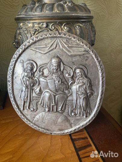 Икона накладка металл 19 в