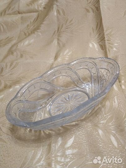 Ваза хрустальная в технике алмазная грань СССР