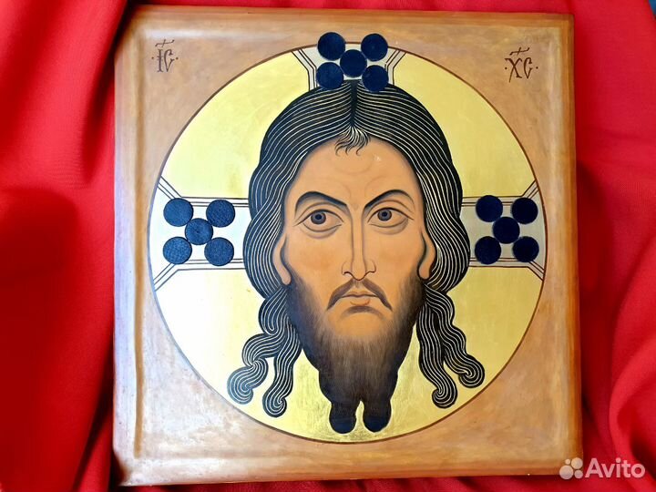 Икона Спас Нерукотворный Лик Спасителя 395х395х30