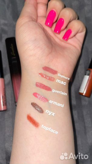 Помады Guerlain, Armani, mac, nyx много