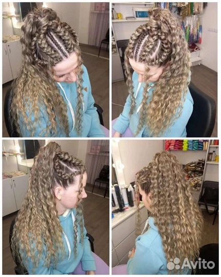 Афролоконы брейдами в хвост