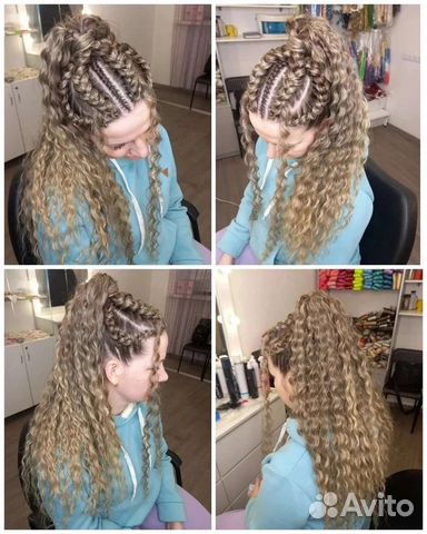 Афролоконы брейдами в хвост