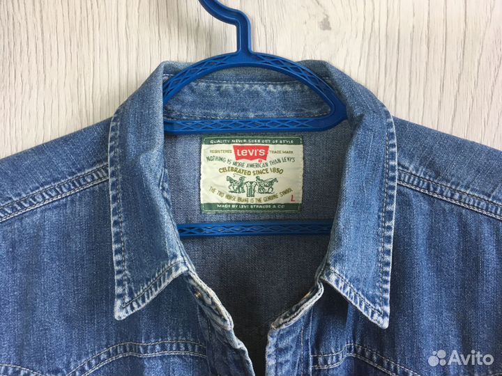 Рубашка джинсовая Levis винтаж 90-х, размер L