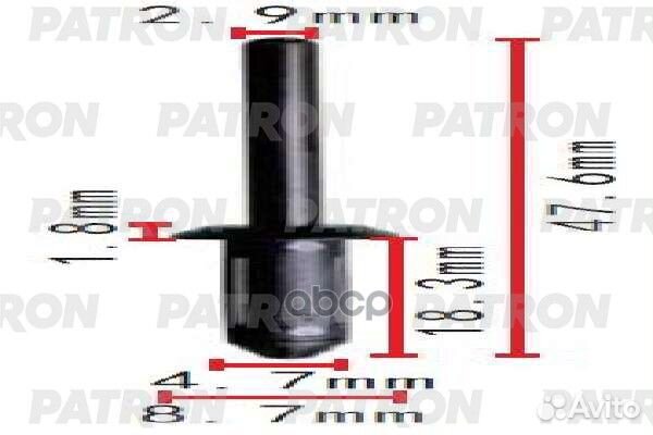 Клипса пластмассовая GM применяемость: заклепка