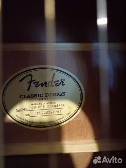 Акустическая гитара fender CD-60 S