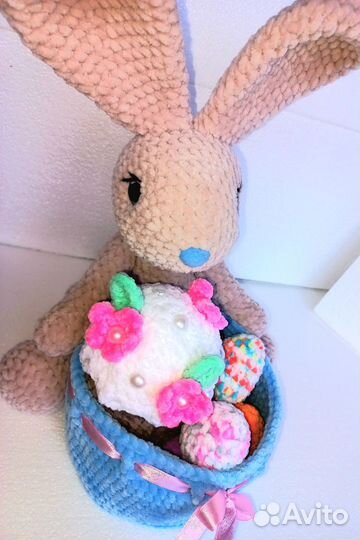 Пасхальный набор вязанный из плюшевой пряжи