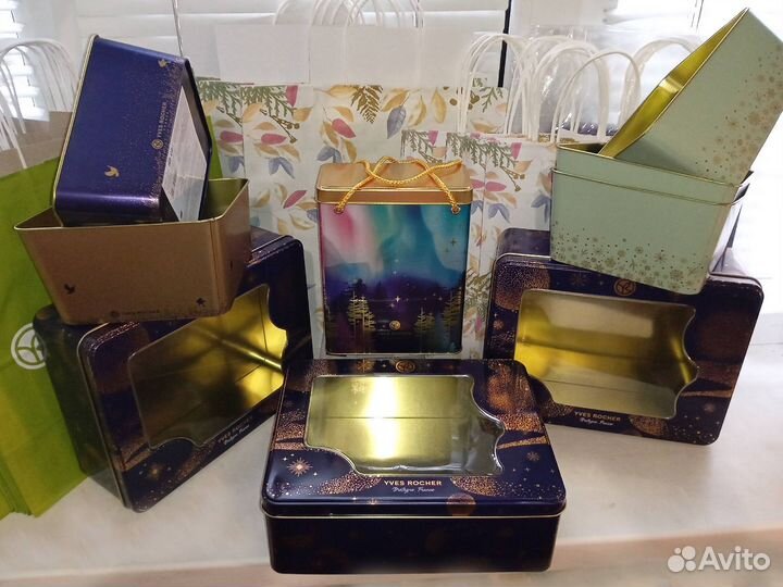 Ив Роше,Коробки разн,Упаковки,Шары,Корзинки
