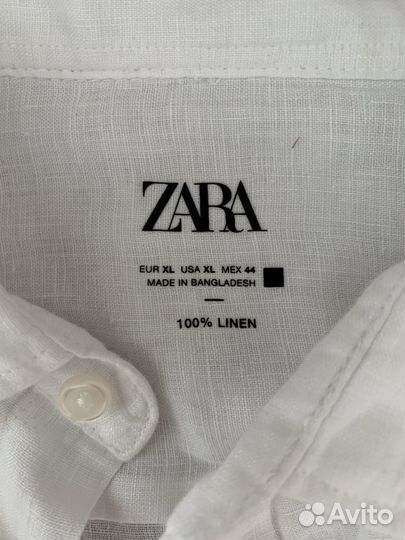 Мужская льняная рубашка XL zara