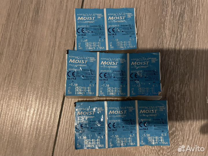 Контактные линзы acuvue 1 day moist -7,5