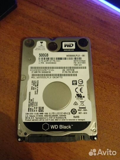 Жесткий диск для ноутбука 7200rpm 500гб