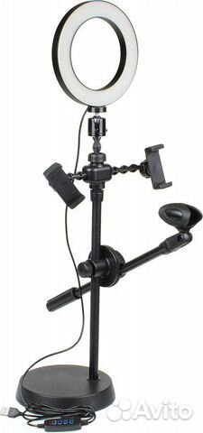 Селфи лампа кольцо 16см со штат с держ-м микрофона