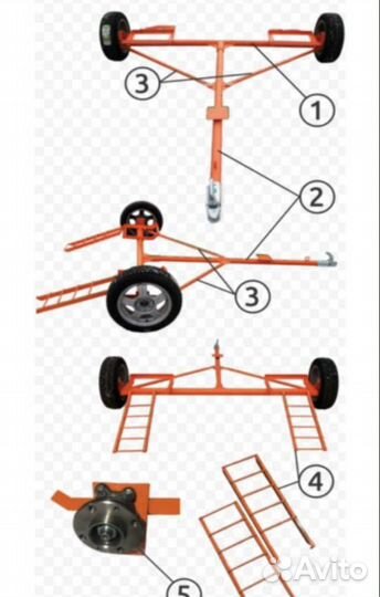 Подкатной прицеп разборный