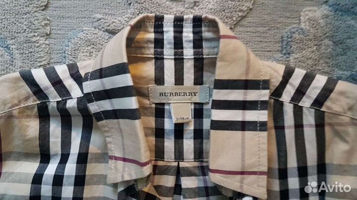 Рубашки в клетку, джинса р98-104