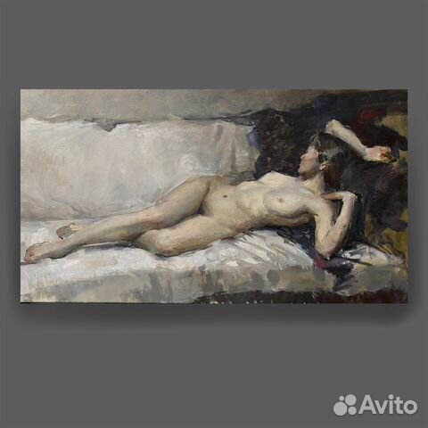 Картина маслом на холсте обнаженная модель