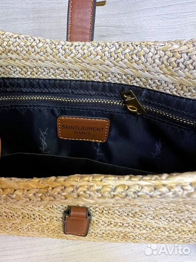 Новая соломенная женская сумка Saint Laurent