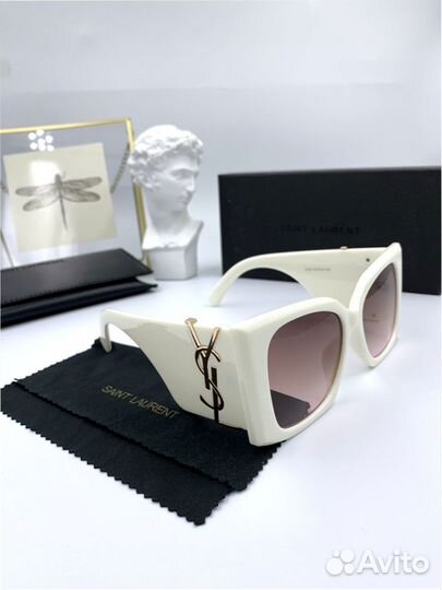 Солнцезащитные очки женские YSL белые (986)
