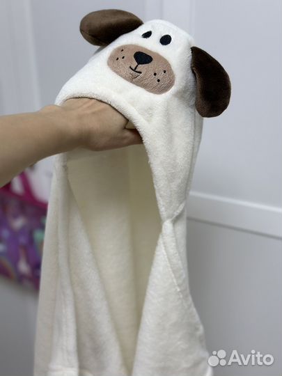 Детский плед полотенце с капюшоном