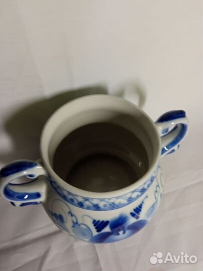 Сахарница Воробей. Гжель