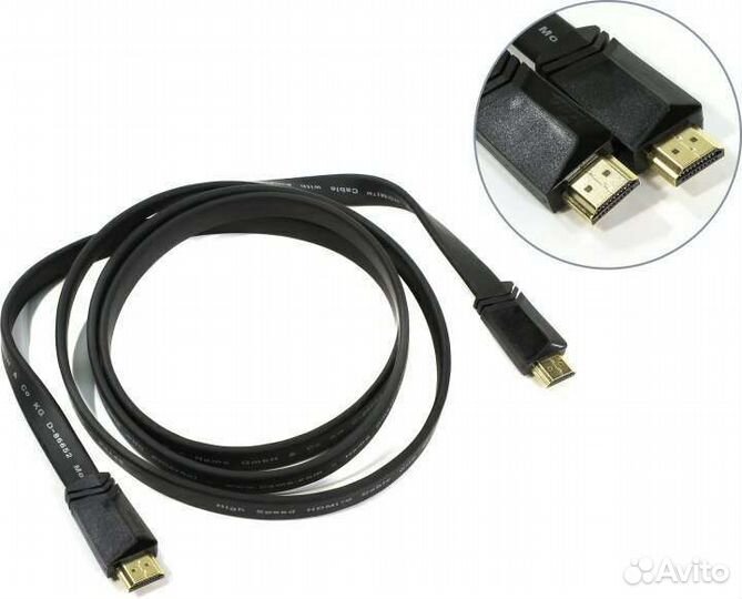Hdmi Cable w/ethernet Gold Flat 1,5m Hama 122117