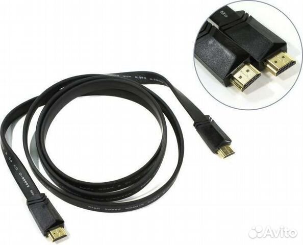 Hdmi Cable w/ethernet Gold Flat 1,5m Hama 122117