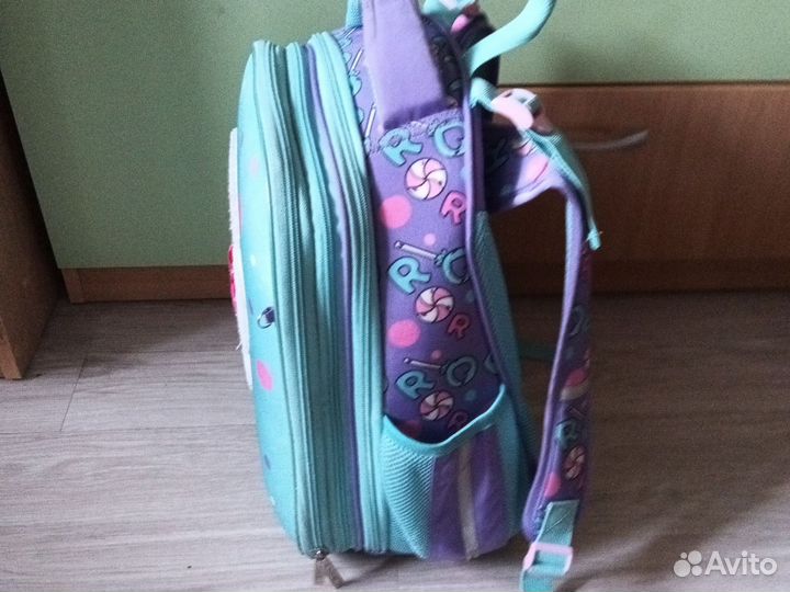 Детский портфель б/у для девочки с сумкой для еды