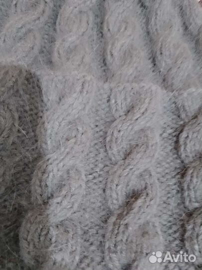 Комплект шапка и шарф, варежки из пуха норки