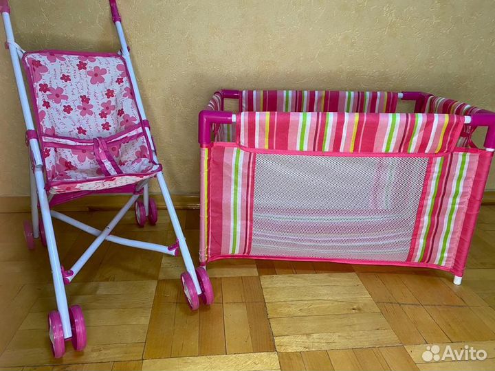 Коляска+Манеж-Кроватка для кукол