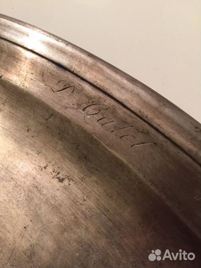 Блюдо посеребрение листовое антикварный поднос