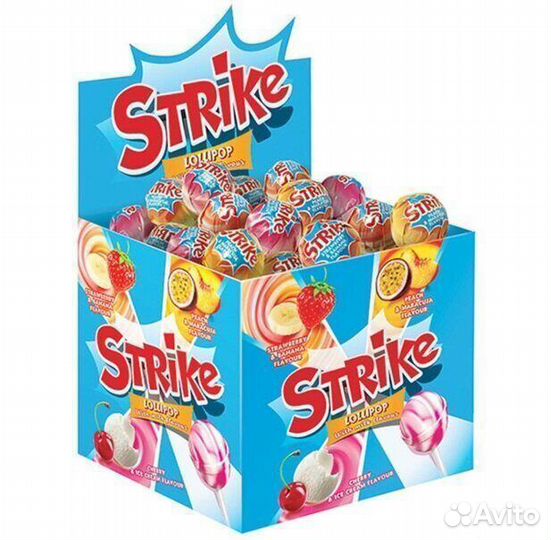 Карамель на палочке Strike с Молочным вкусом 11,3г