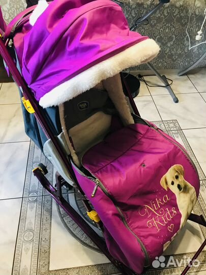 Детские санки коляска ника