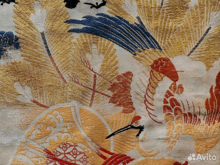 Пояс для кимоно мару-оби двусторонний шёлк парча